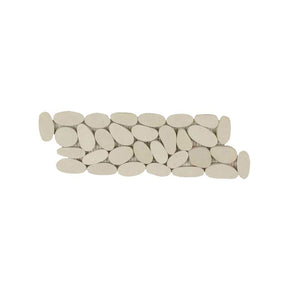 Botany Bay Cream sliced pebble border mosaic tile