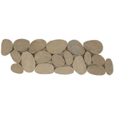 Botany Bay Khaki sliced pebble border mosaic tile