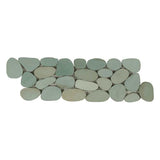 Botany Bay Sea Green sliced pebble border mosaic tile