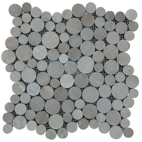 Botany Bay Khaki stone coin river rock mosaic tile