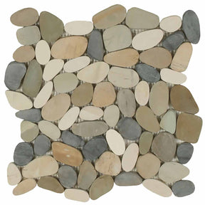 Botany Bay Blend sliced pebble mosaic tile