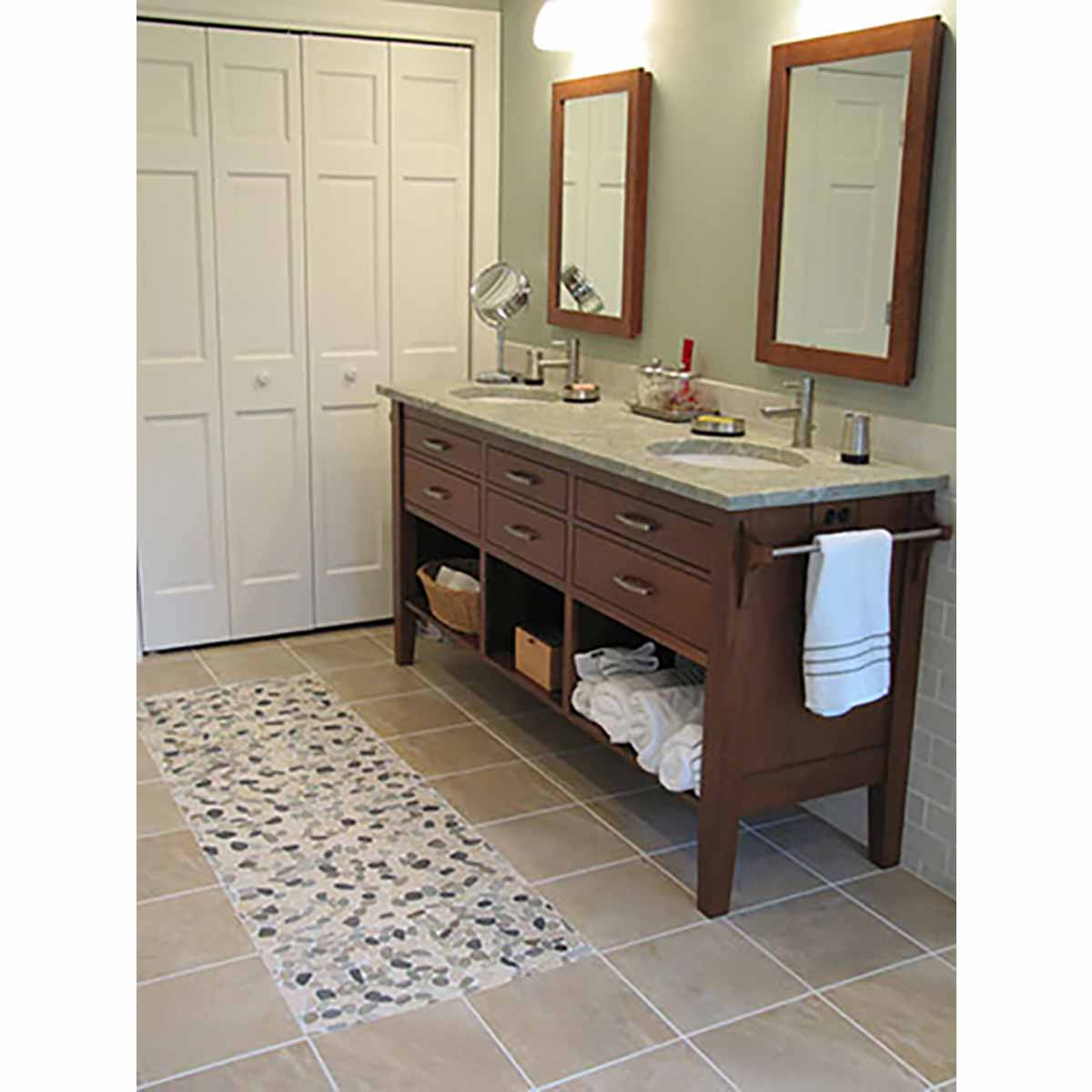 Natural stone sliced pebble tile for shower floors