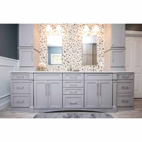 Decorative sliced pebble mosaic tile for feature walls