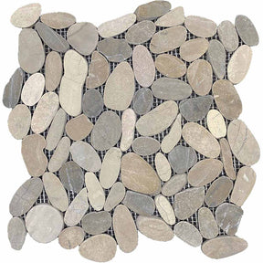 Jervis Bay Blend sliced pebble mosaic tile