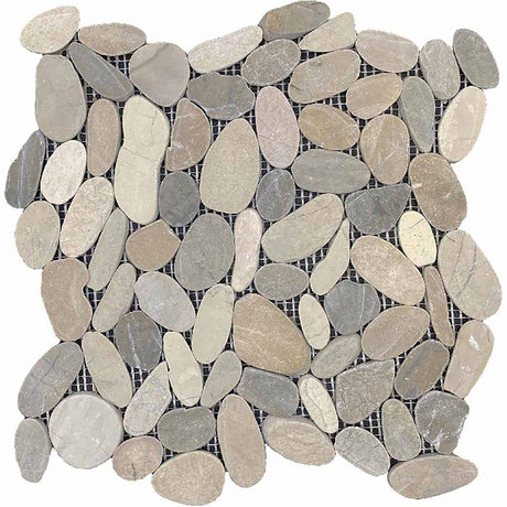 Jervis Bay Blend sliced pebble mosaic tile
