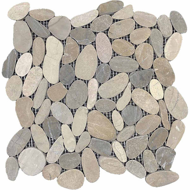 Jervis Bay Blend sliced pebble mosaic tile