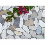 Natural stone sliced pebble tile for shower floors