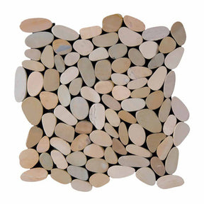 Olive Blend sliced pebble mosaic tile