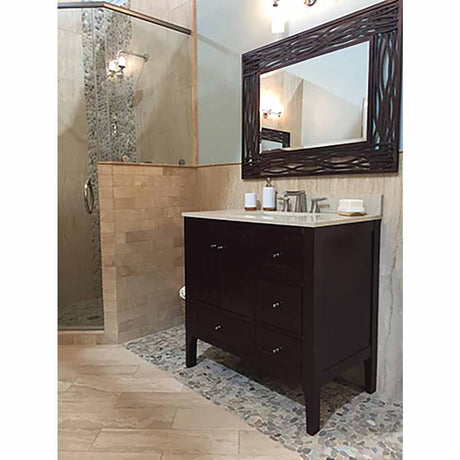 Olive Blend river rock tile for Shower walls