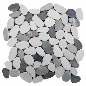 Shadow Blend sliced pebble mosaic tile