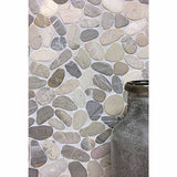 Mesh mounted river rock mosaic tile for bathrooms Shadow