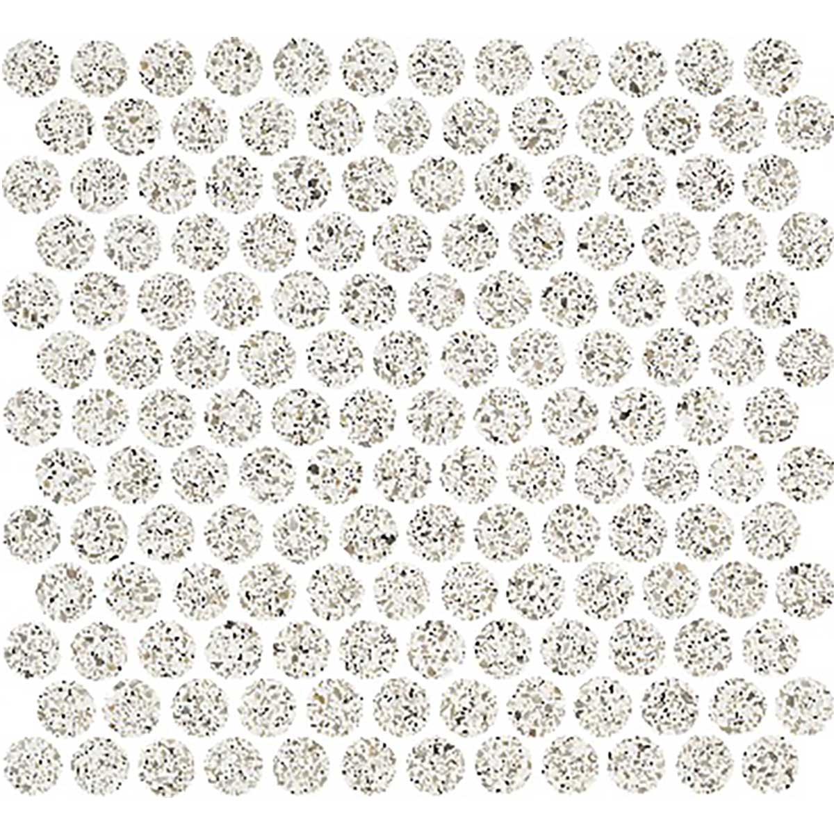 Terrazzo Penny Round Mosaic Tile Cement Sprinkle Honed Finish
