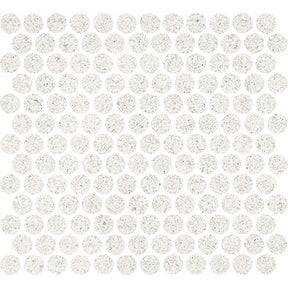 Terrazzo Penny Round Mosaic Tile Crushed Crystal Honed Finish