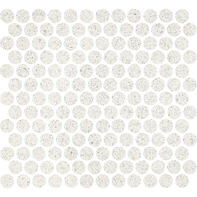 Terrazzo Penny Round Mosaic Tile Crushed Crystal Honed Finish