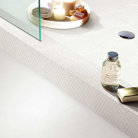 Eco Rocks Crushed Crystal Terrazzo Penny Round Mosaic Tile