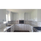 Parchment glazed ceramic subway tile for backsplash