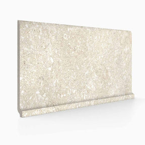 Warm Beige porcelain cove base 6x12 with matte textured finish