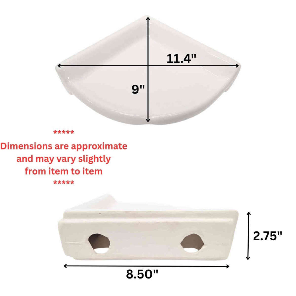 Porcelain Large Corner Shelf dimensions drawing
