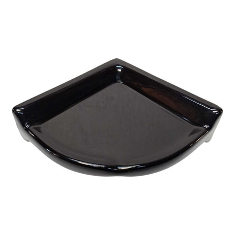 Porcelain Large Corner Shelf Black Glossy