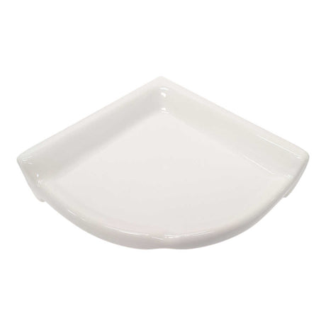 Porcelain Large Corner Shelf White Glossy