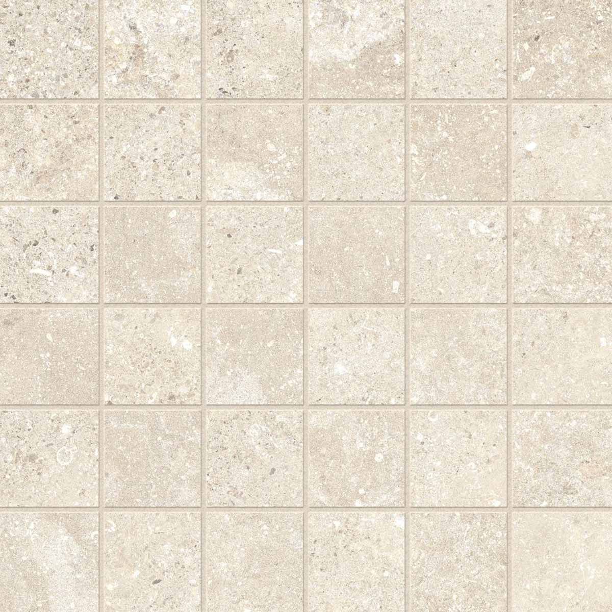 Mosaic Porcelain 2x2 Textured Finish - Warm Beige Matte 12x12 sheet