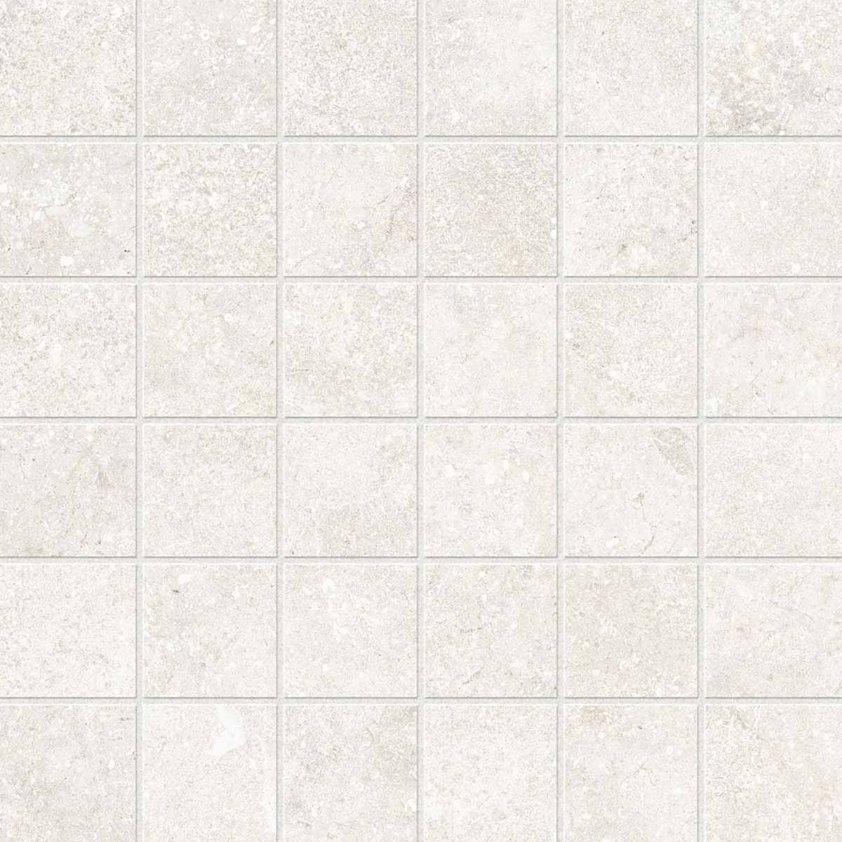 Mosaic Porcelain 2x2 Textured Finish - Warm White Matte 12x12 sheet