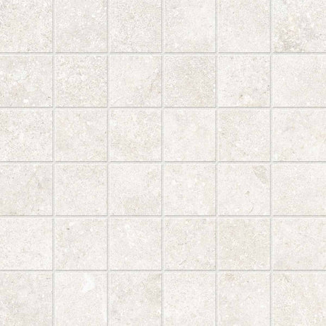 Mosaic Porcelain 2x2 Textured Finish - Warm White Matte 12x12 sheet