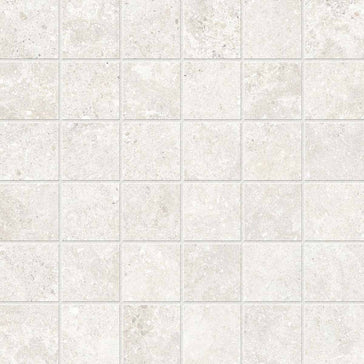 Mosaic Porcelain 2x2 Textured Finish - Warm White Matte 12x12 sheet