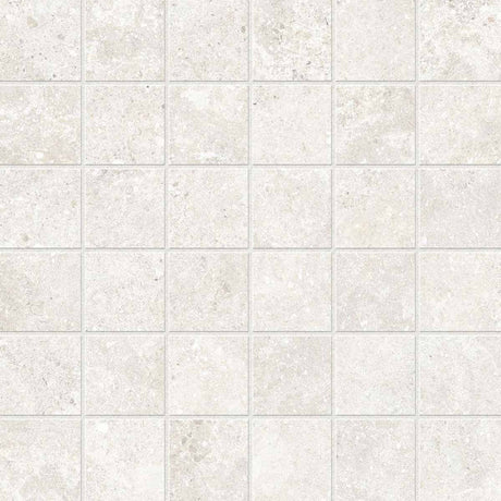 Mosaic Porcelain 2x2 Textured Finish - Warm White Matte 12x12 sheet
