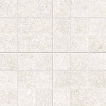 Mosaic Porcelain 2x2 Textured Finish - Warm White Matte 12x12 sheet