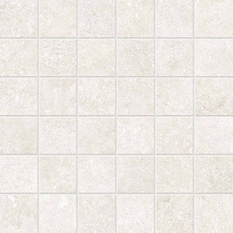 Mosaic Porcelain 2x2 Textured Finish - Warm White Matte 12x12 sheet