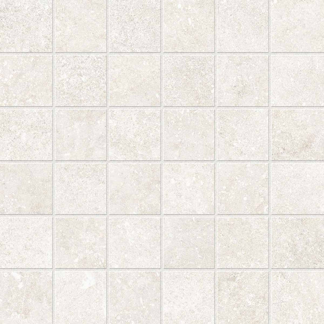 Mosaic Porcelain 2x2 Textured Finish - Warm White Matte 12x12 sheet