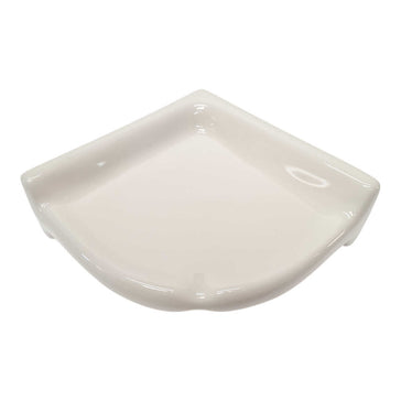 Porcelain Small Corner Shelf Biscuit Glossy