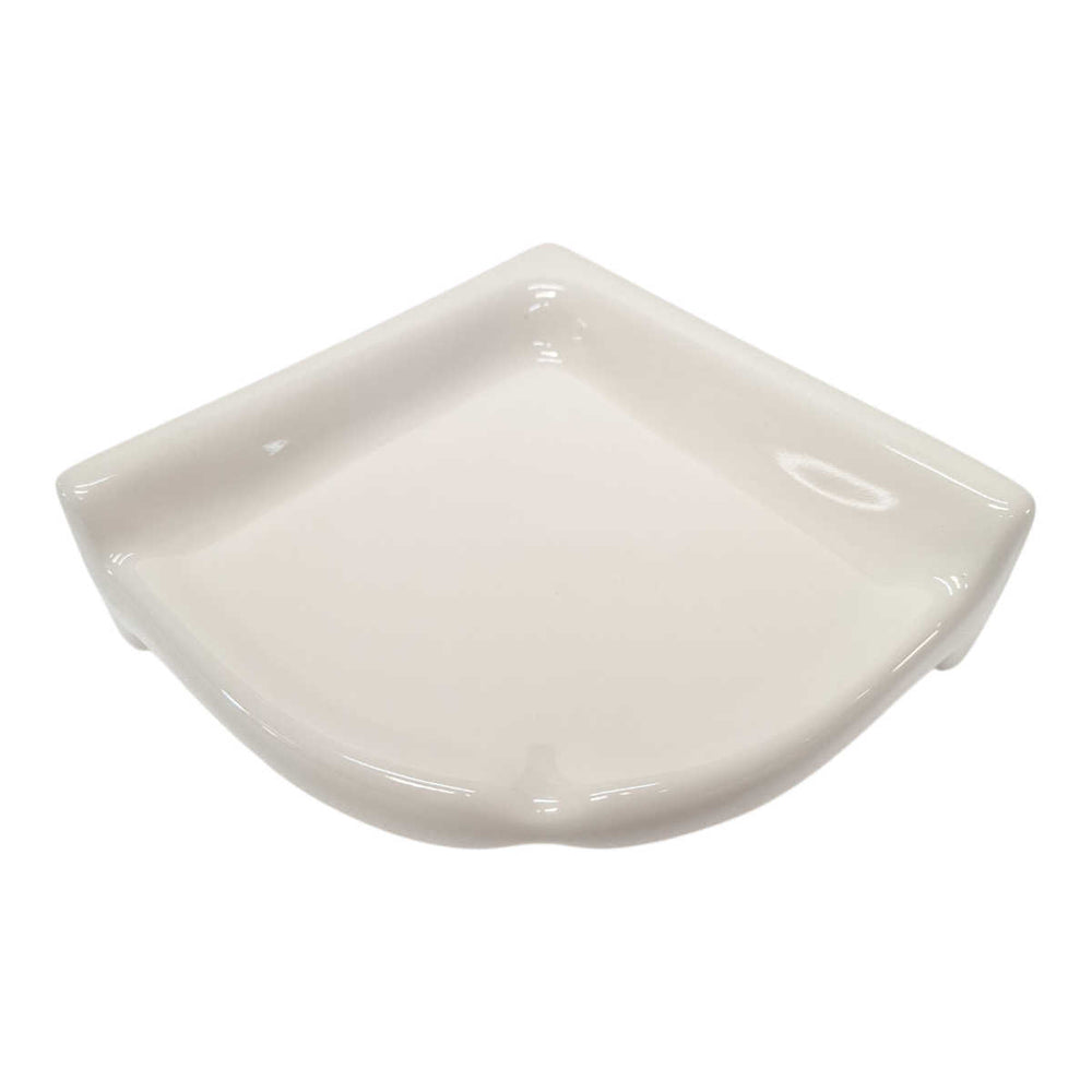 Porcelain Small Corner Shelf Biscuit Glossy