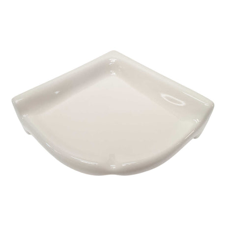Porcelain Small Corner Shelf Biscuit Glossy