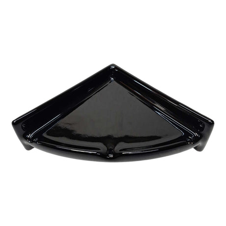Porcelain Soft Corner Shelf Black Glossy