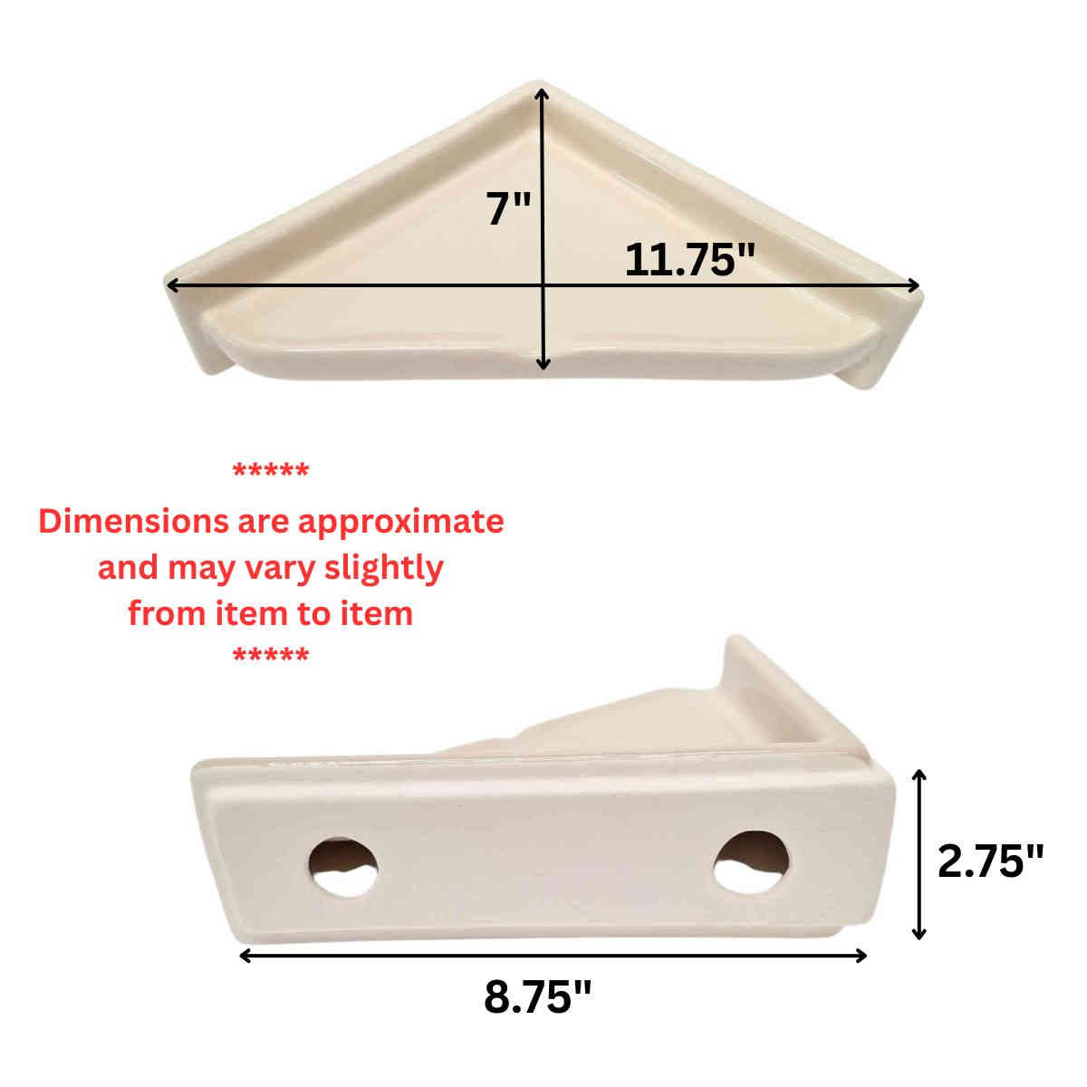 Porcelain Straight Corner Shelf