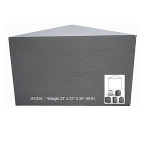 Triangular shower bench for tiled shower installations and bathroom remodels