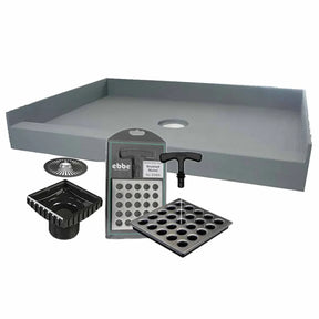 PreFormed Ready to Tile Shower Pan with Ebbe square shower drain