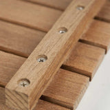 Solid teak support structure with non slip rubber strips