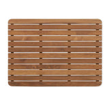 Premium teak wood mat with rounded corners