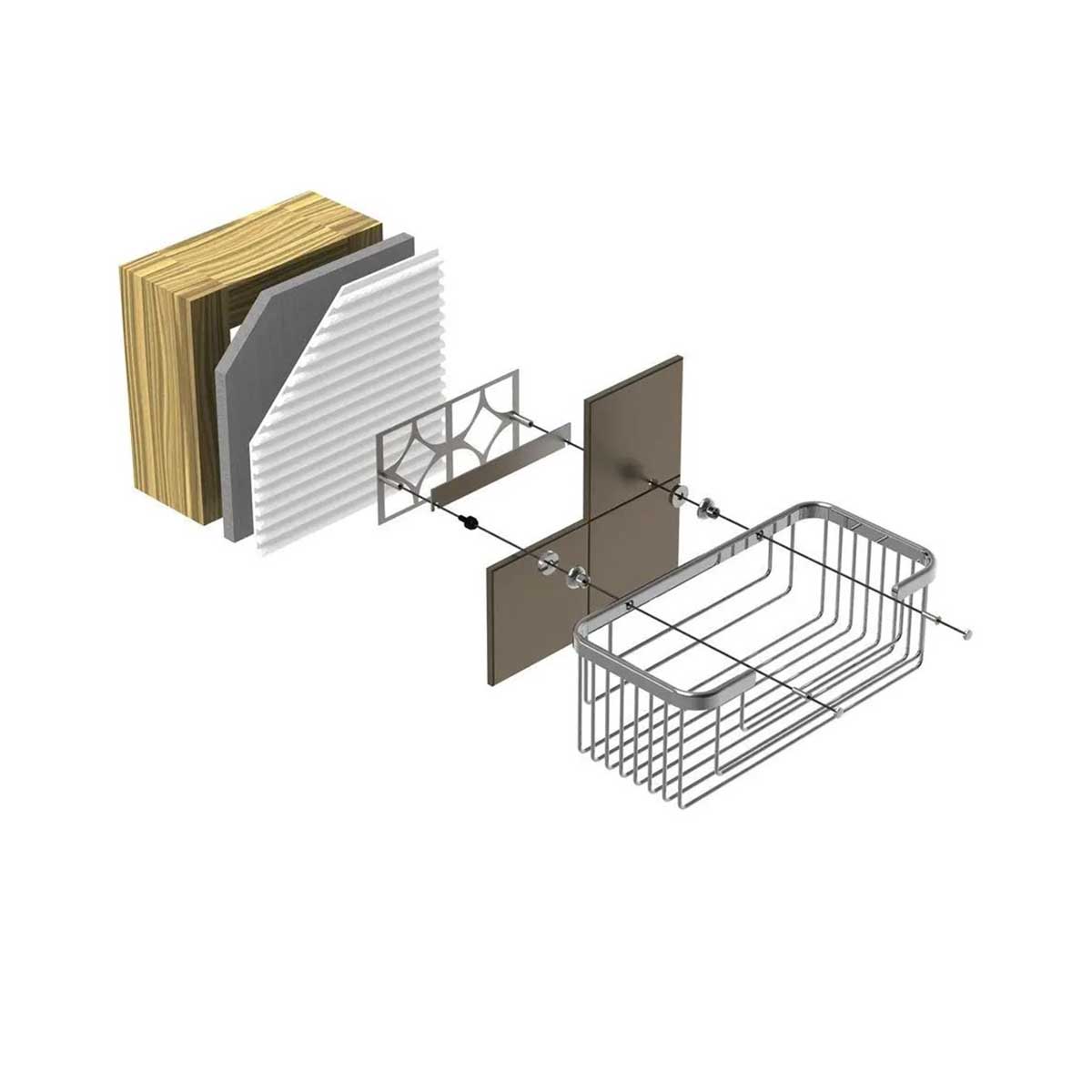 TileWare Promessa Rectangular Soap Basket Extra Deep