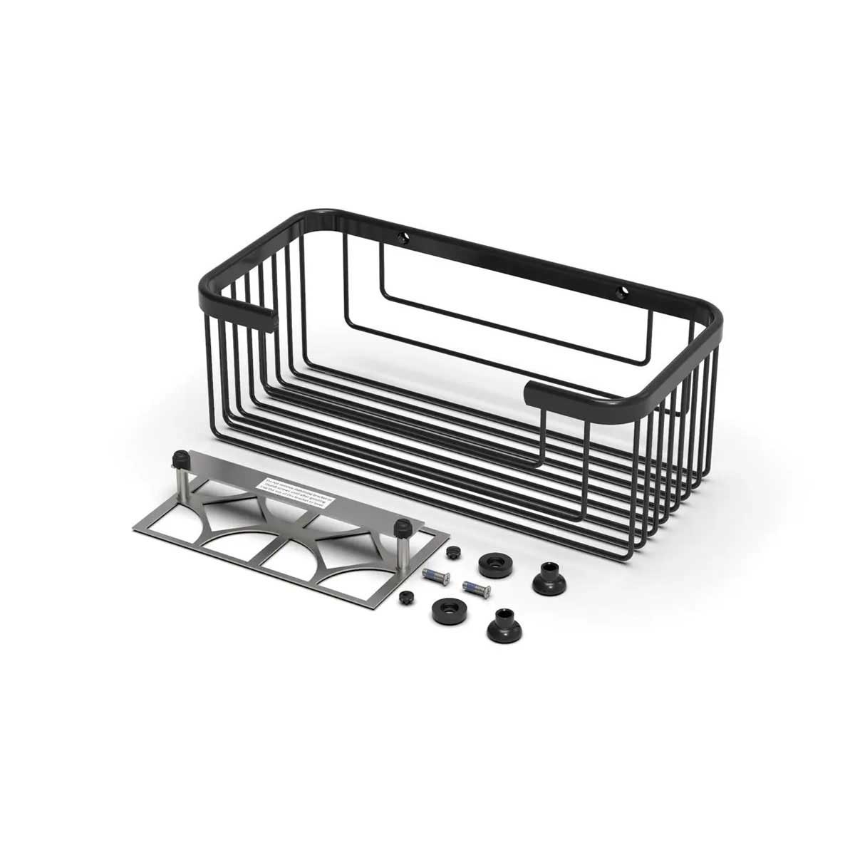 TileWare Promessa Rectangular Soap Basket Extra Deep Matte Black