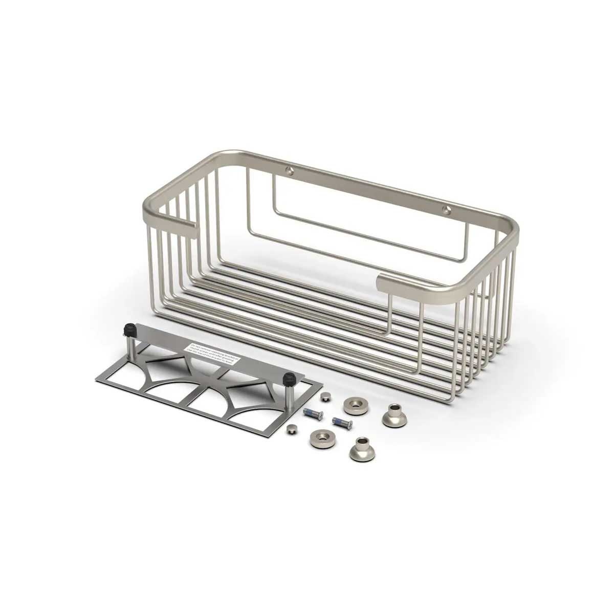 TileWare Promessa Rectangular Soap Basket Extra Deep Brushed Nickel