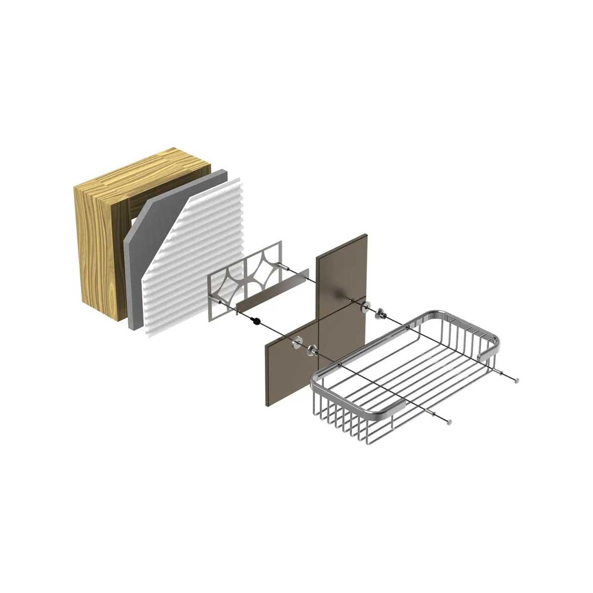 TileWare Promessa Rectangular Soap Basket Large