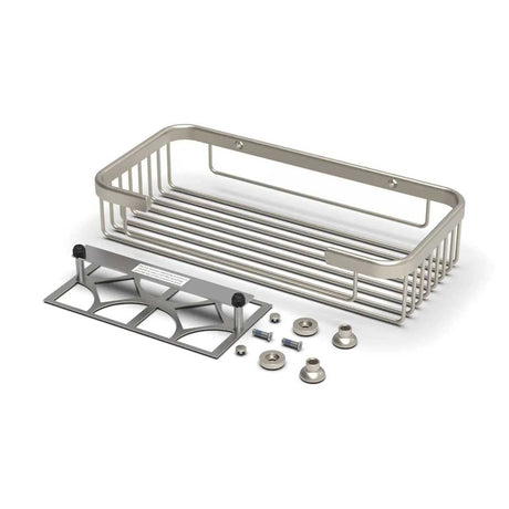 TileWare Promessa Rectangular Soap Basket Large Brushed Nickel