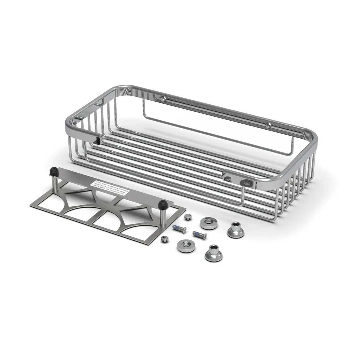 TileWare Promessa Rectangular Soap Basket Large Polished Chrome