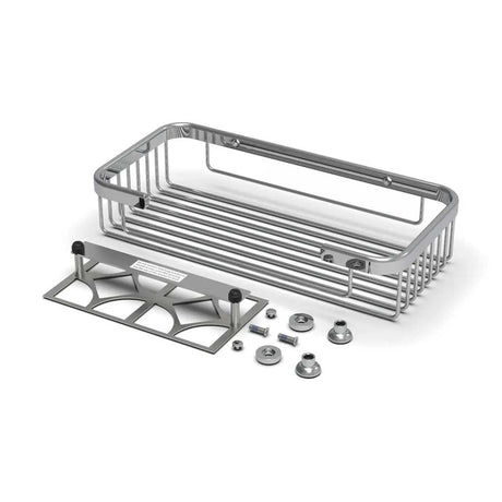 TileWare Promessa Rectangular Soap Basket Large Polished Chrome