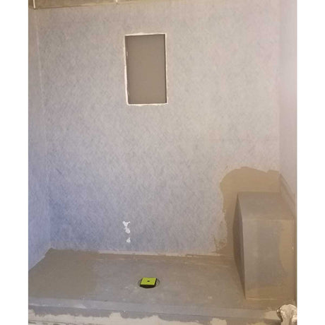 ProPan Ready-to-Tile Shower Pan Kit with Side Drain or Ebbe Drain after laydown and thinset applied