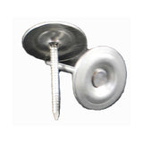 Metal screw with a washer on a white background